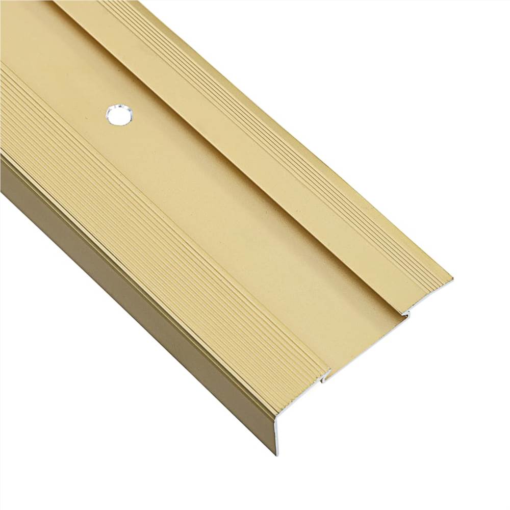 L-shape Stair Nosings 15 pcs Aluminium 90 cm Gold