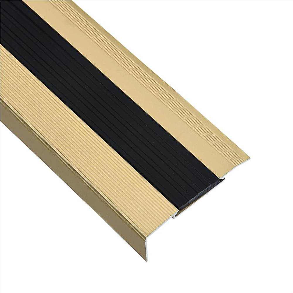 L-shape Stair Nosings 15 pcs Aluminium 90 cm Gold
