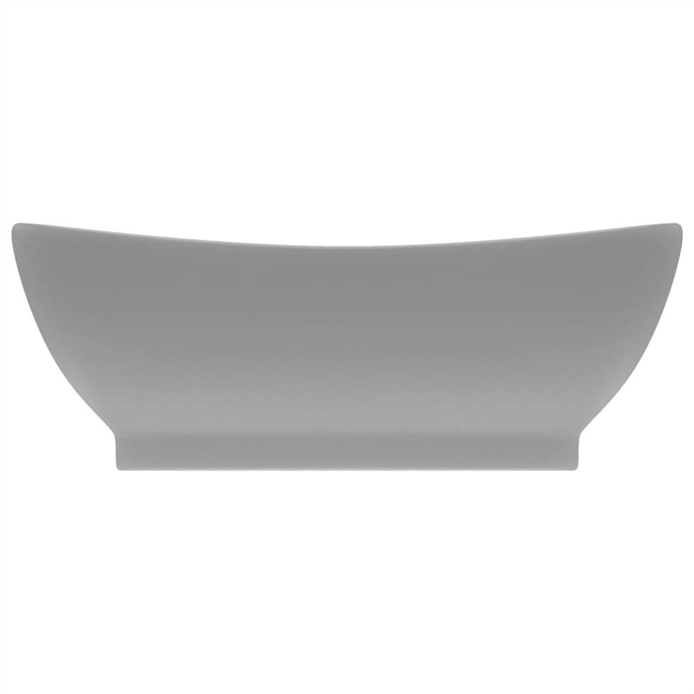Luxury Basin Overflow Oval Matt Light Grey 58.5x39 cm Ceramic
