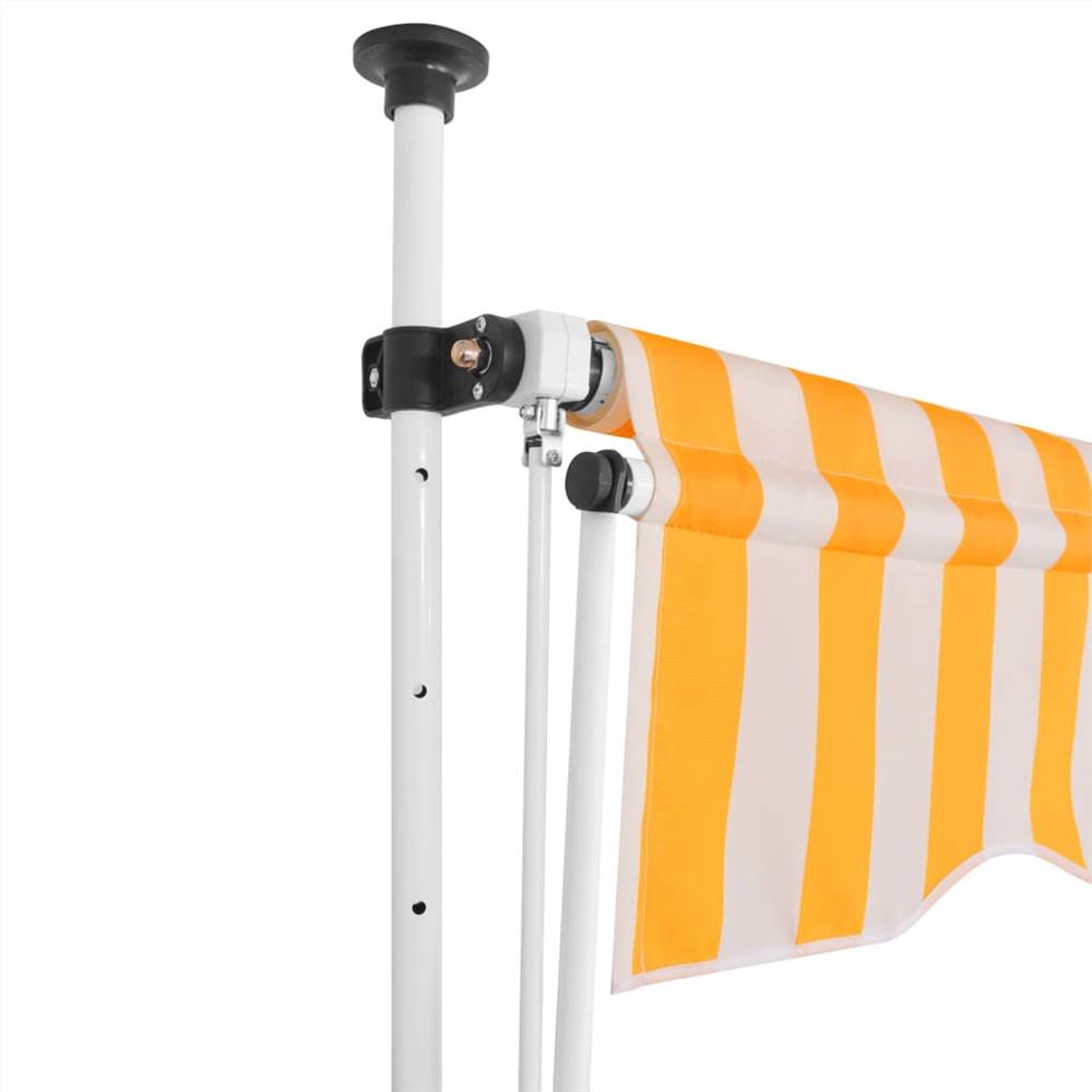 Manual Retractable Awning 200 cm Yellow and White Stripes