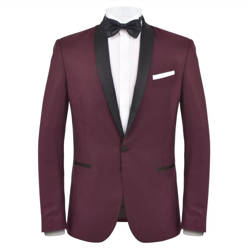 Mens 2 Piece Black Tie Dinner Suit/Smoking Tuxedo 50 Burgundy
