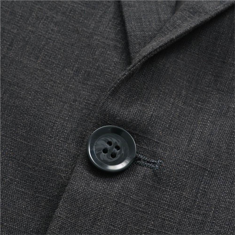 Mens 2 Piece Linen Suit Size 46 Dark Grey