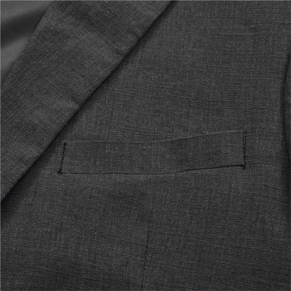 Mens 2 Piece Linen Suit Size 46 Dark Grey
