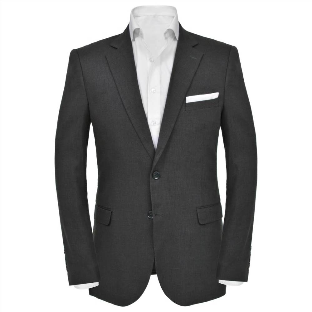 Mens 2 Piece Linen Suit Size 46 Dark Grey