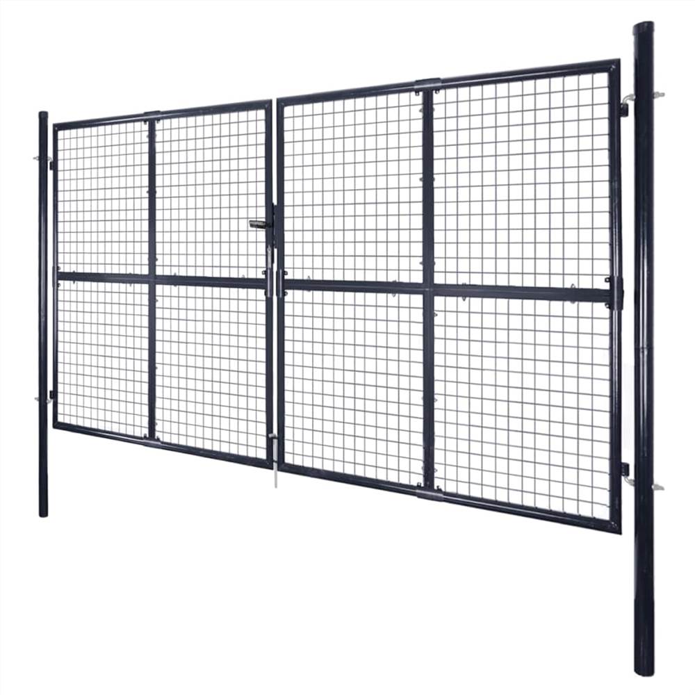 Mesh Garden Gate Galvanised Steel 289x175 cm Grey