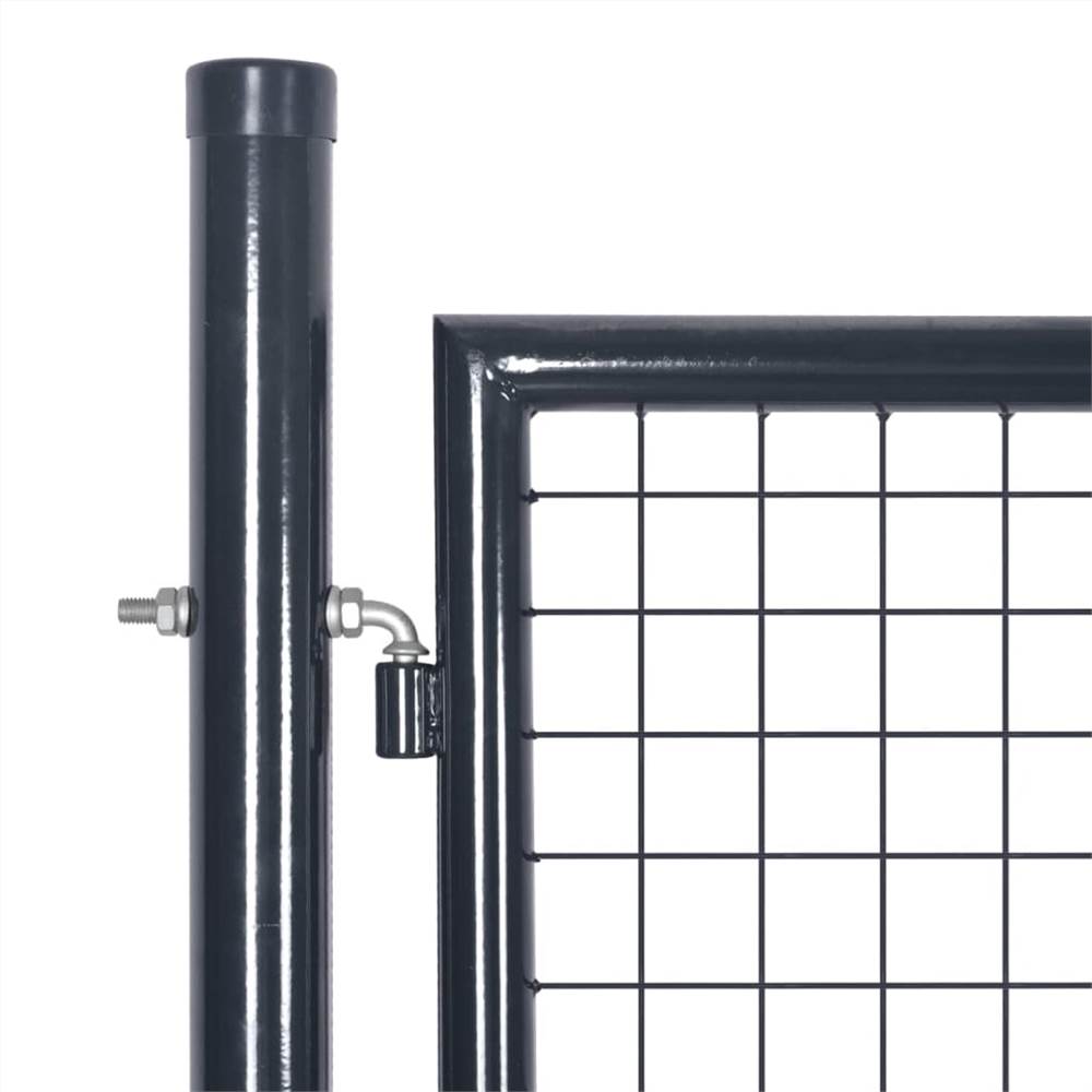 Mesh Garden Gate Galvanised Steel 289x175 cm Grey