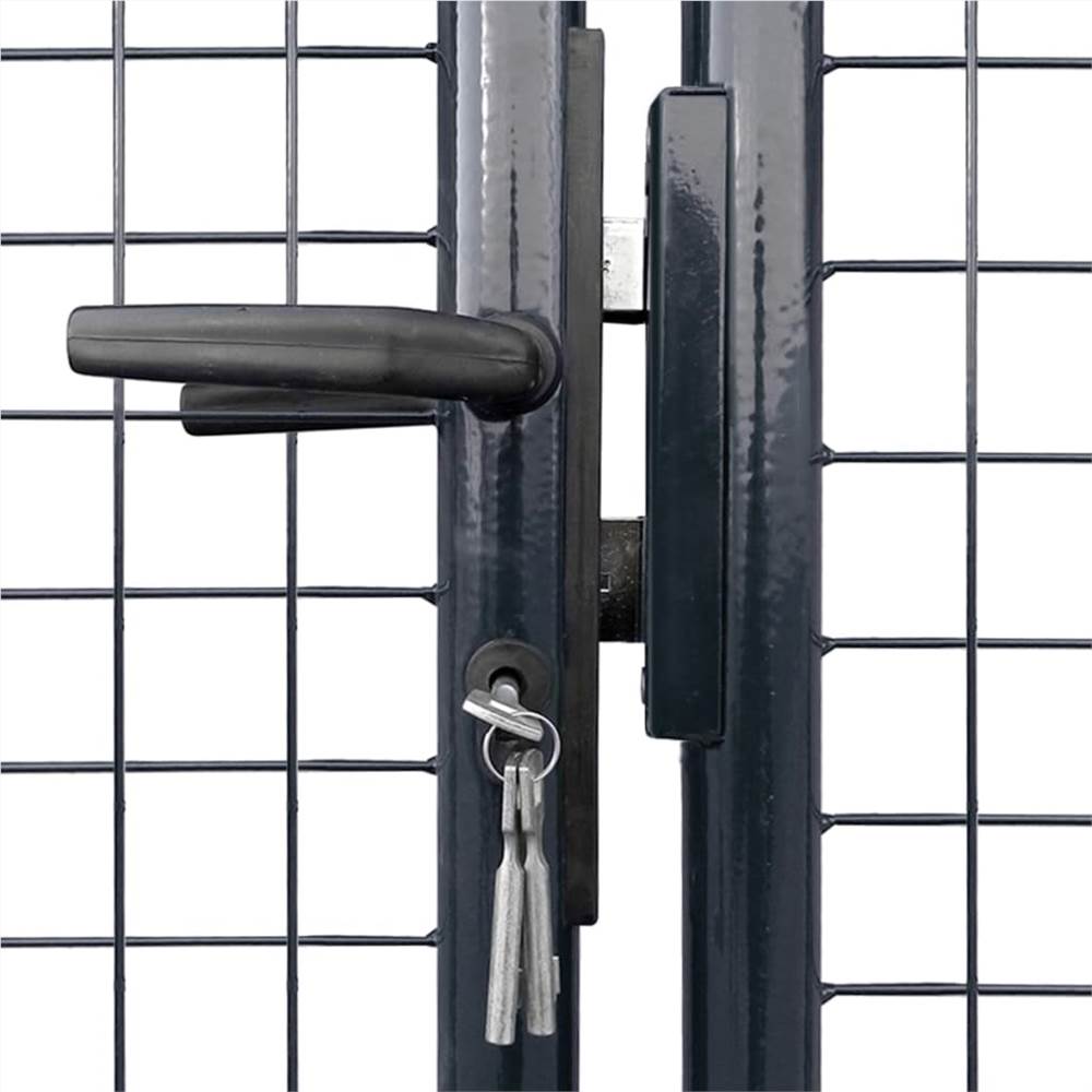 Mesh Garden Gate Galvanised Steel 289x175 cm Grey