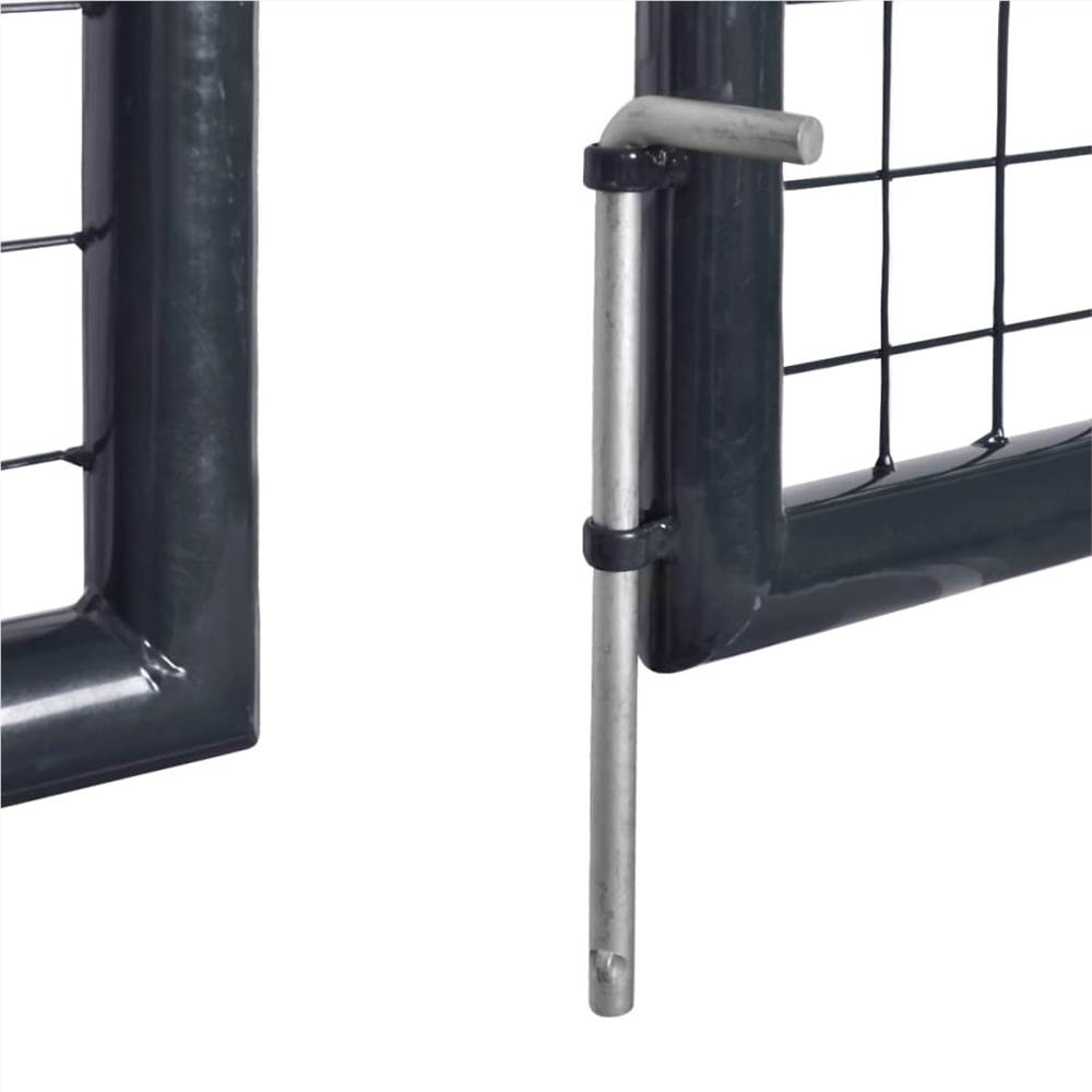 Mesh Garden Gate Galvanised Steel 289x175 cm Grey