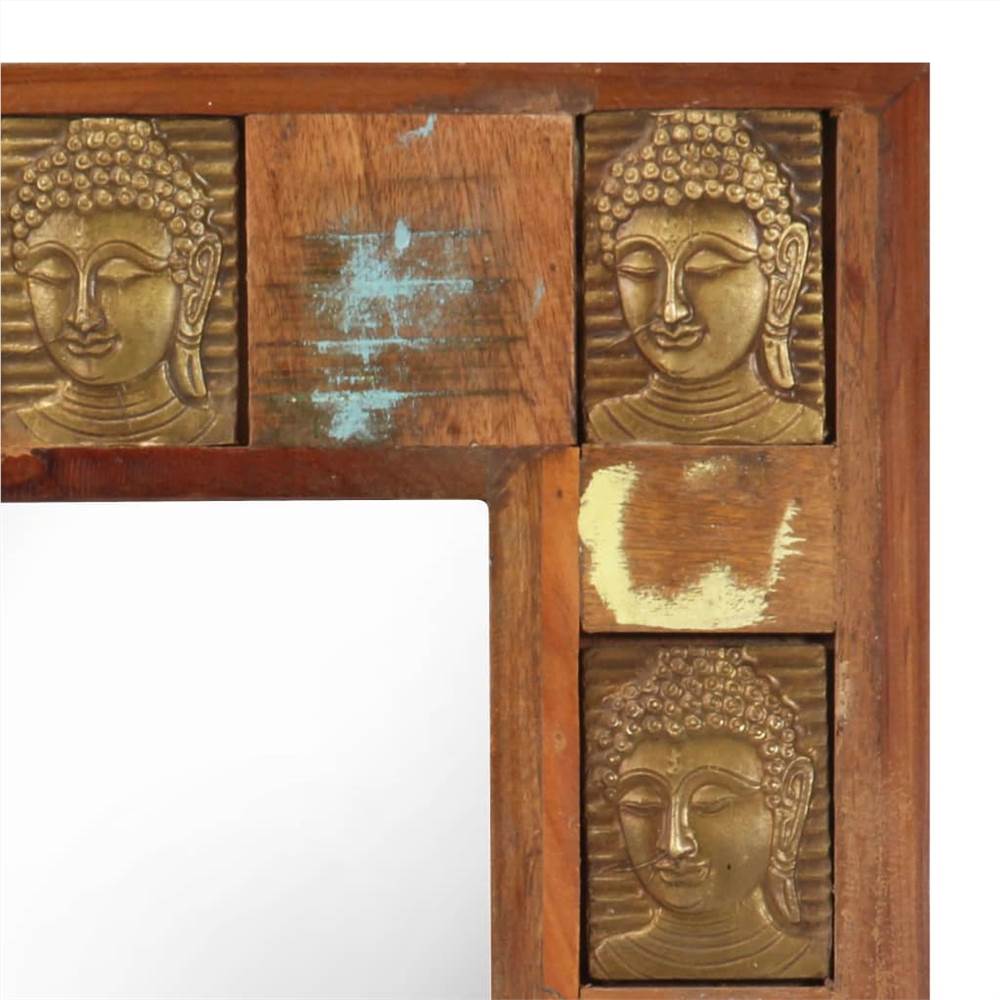 Mirror with Buddha Cladding 50x80 cm Solid Reclaimed Wood