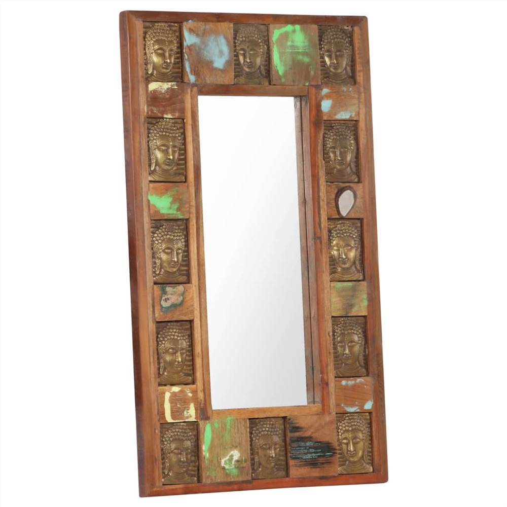 Mirror with Buddha Cladding 50x80 cm Solid Reclaimed Wood
