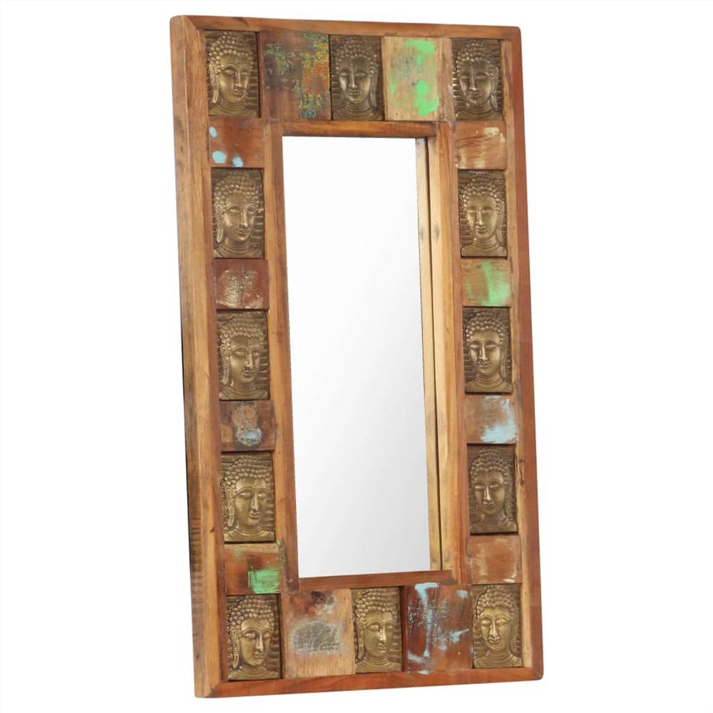 Mirror with Buddha Cladding 50x80 cm Solid Reclaimed Wood