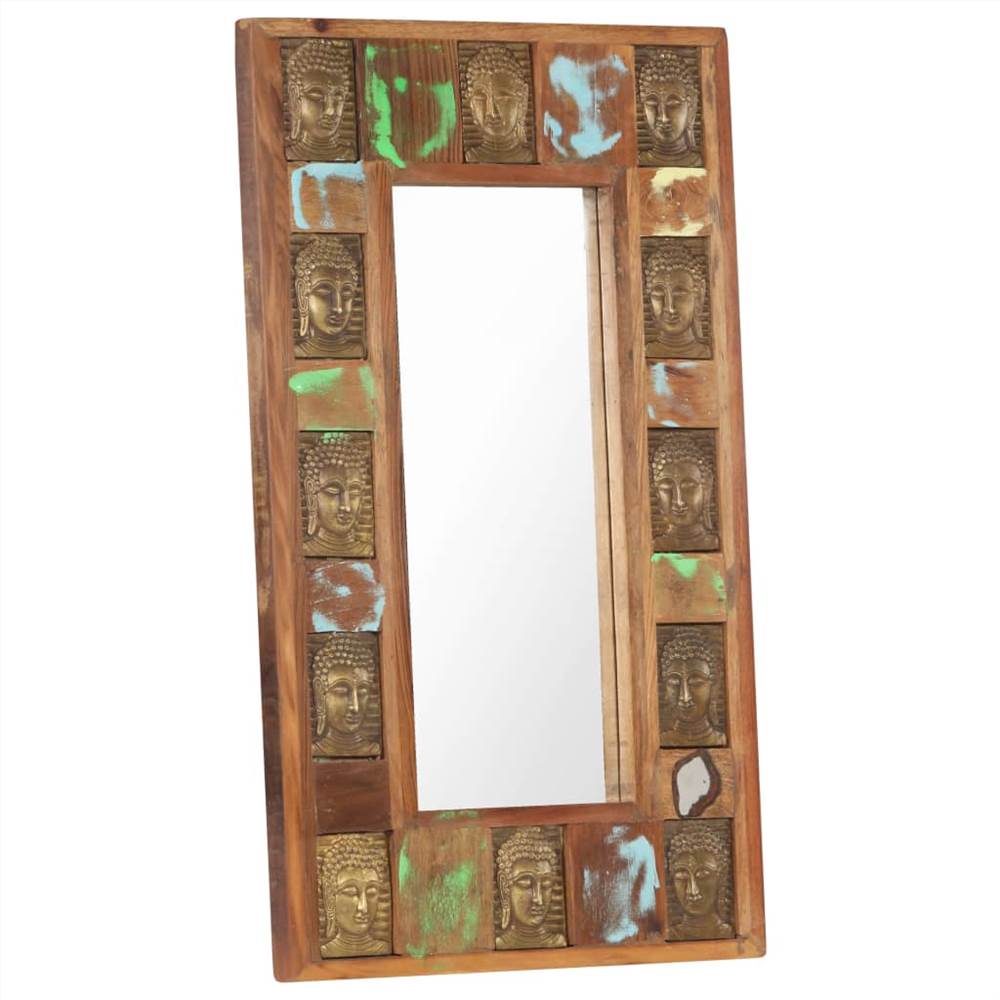 Mirror with Buddha Cladding 50x80 cm Solid Reclaimed Wood
