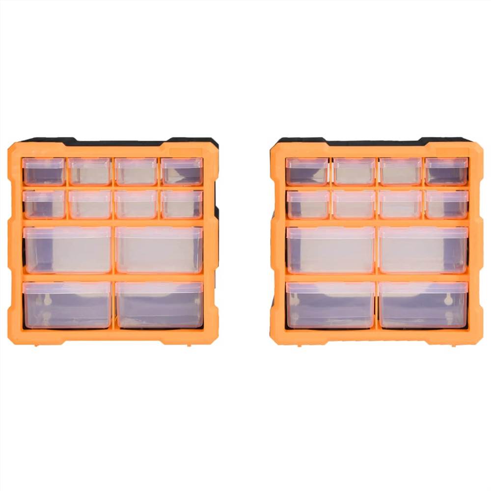 Multi-drawer Organisers with 12 Drawers 2 pcs 26.5x16x26 cm