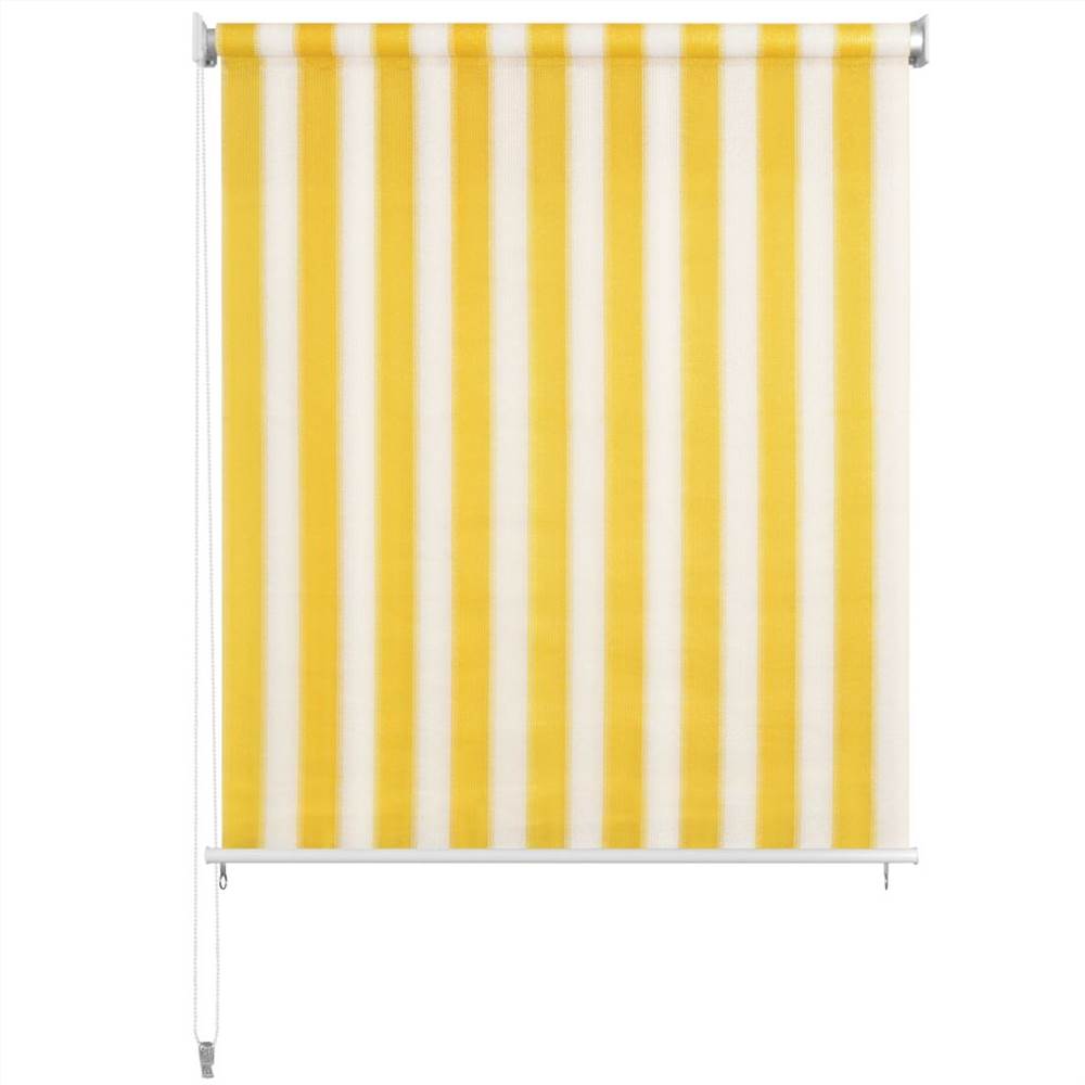 Outdoor Roller Blind 300x230 cm Yellow and White Stripe