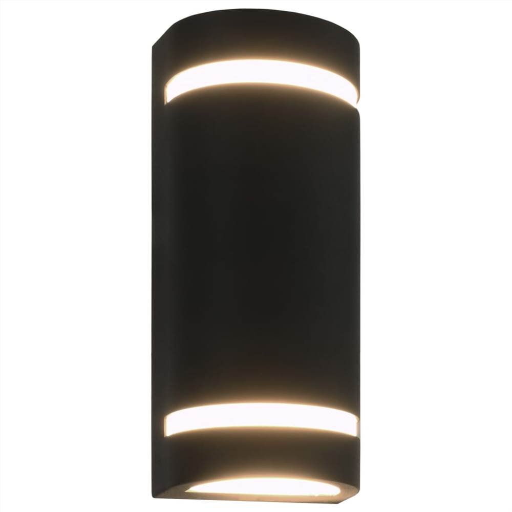 Outdoor Wall Lights 2 pcs 35 W Black Half-round