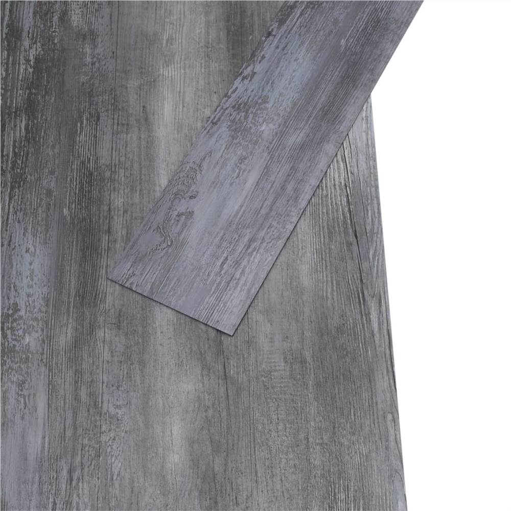 PVC Flooring Planks 4.46 m² 3 mm Shiny Grey