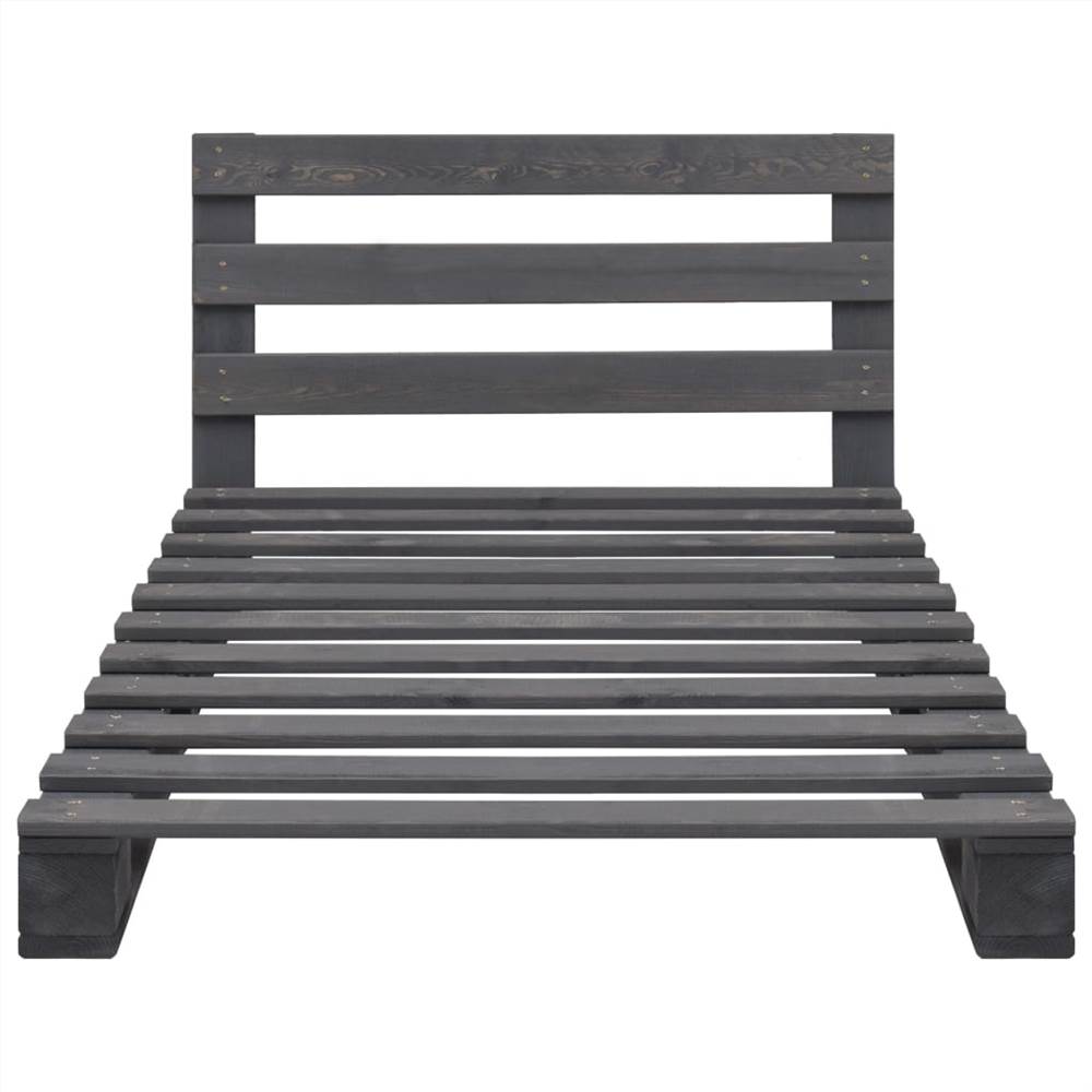 Pallet Bed Frame Grey Solid Pine Wood 90x200 cm