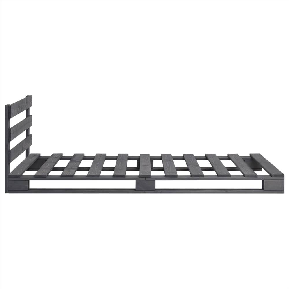 Pallet Bed Frame Grey Solid Pine Wood 90x200 cm
