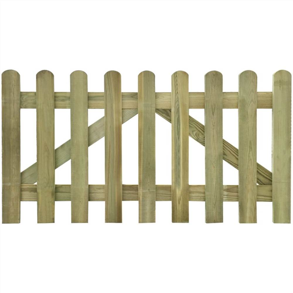 Picket Fence Gate 2 pcs Impregnated Wood 300x80 cm