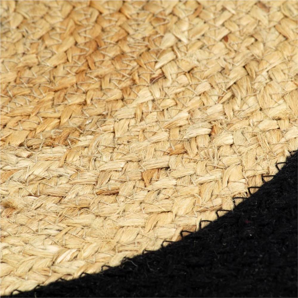 Placemats 6 pcs Natural and Black 38 cm Jute and Cotton