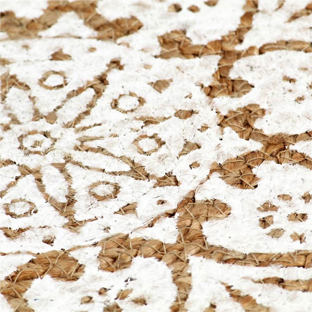 Placemats 6 pcs White 38 cm Round Jute