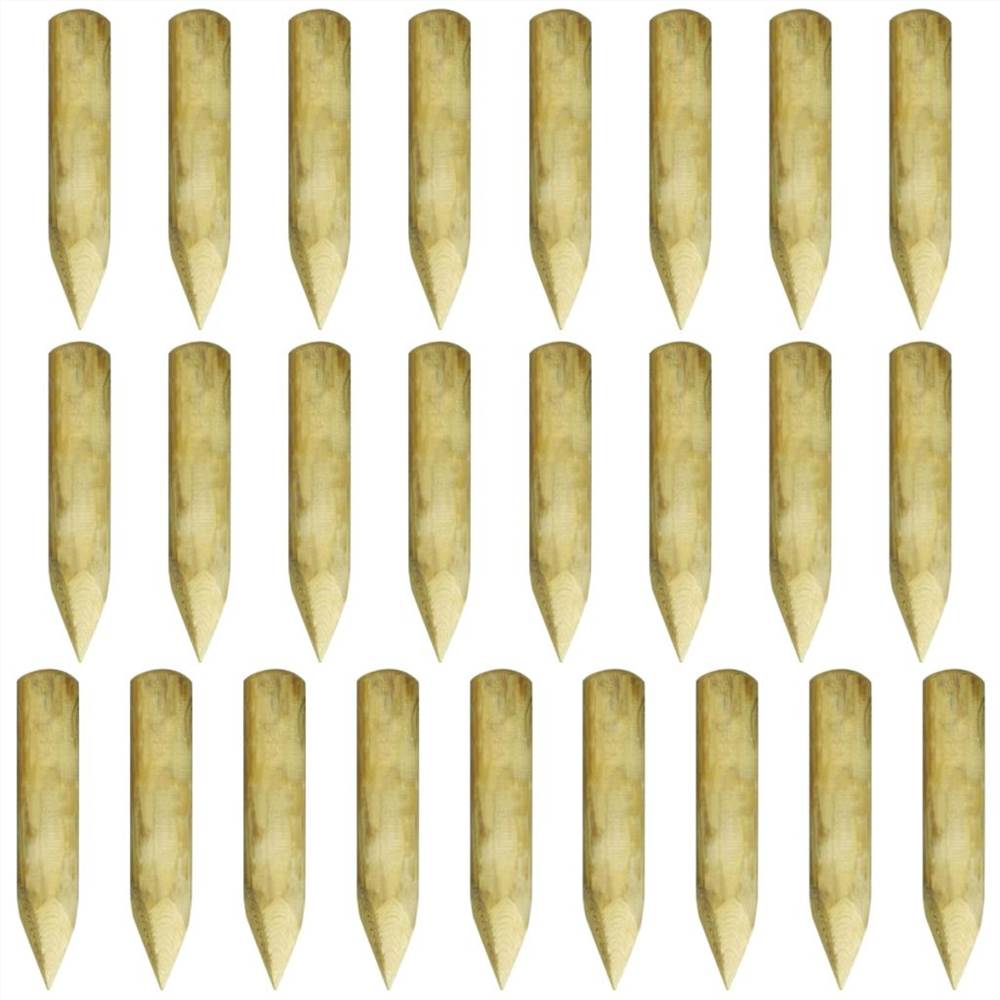 Pointed Fence Posts 25 pcs Impregnated Pinewood 5x30 cm