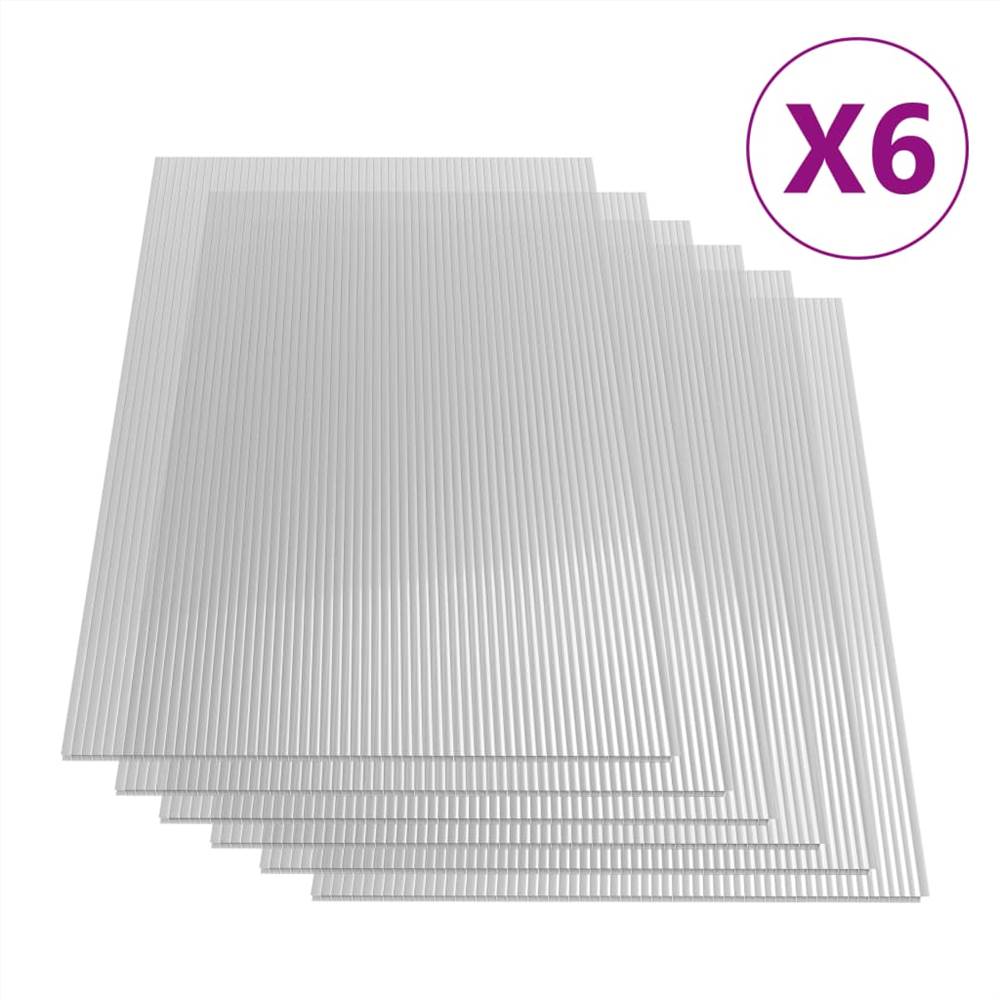 Polycarbonate Sheets 6 pcs 4 mm 113x60.5 cm