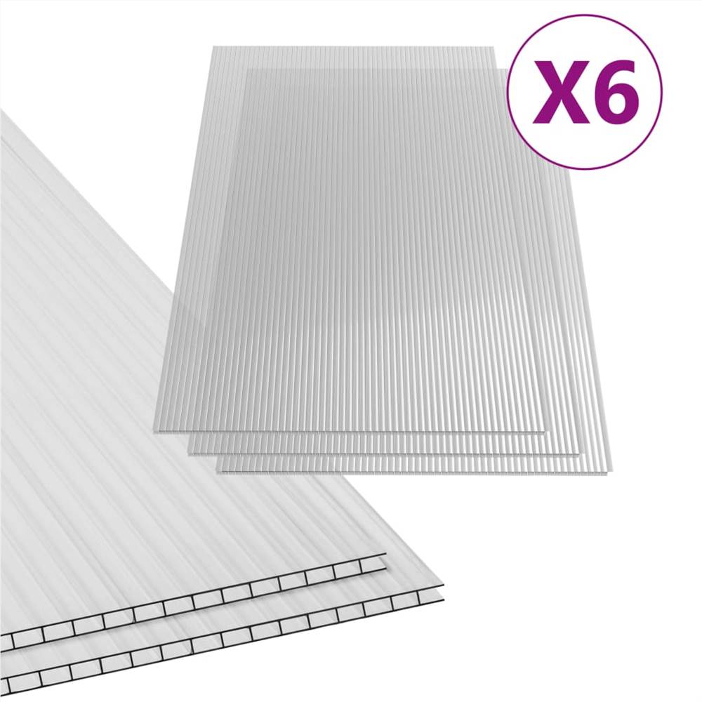 Polycarbonate Sheets 6 pcs 4 mm 113x60.5 cm