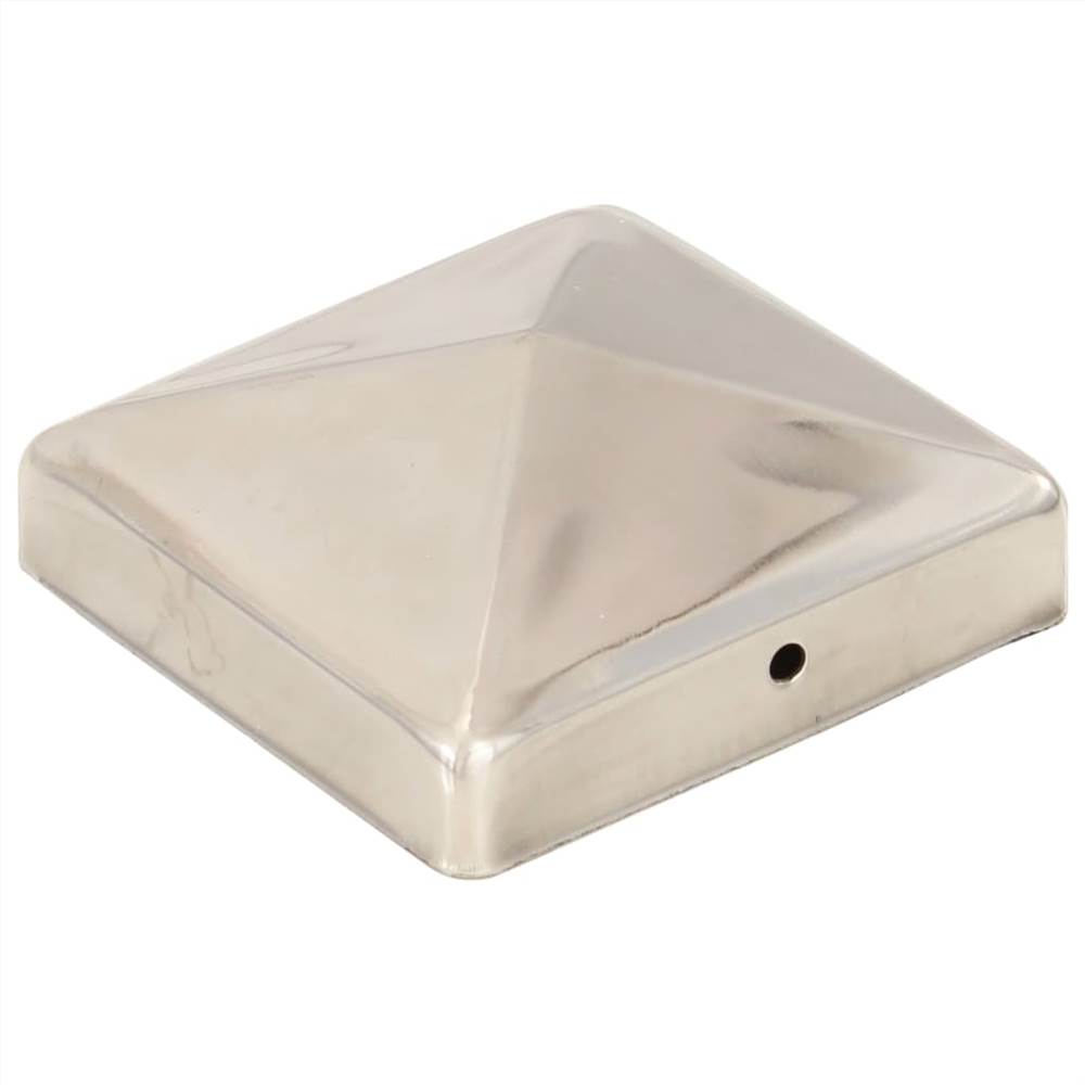 Pyramid Fence Post Caps 6 pcs Stainless Steel 91x91 mm