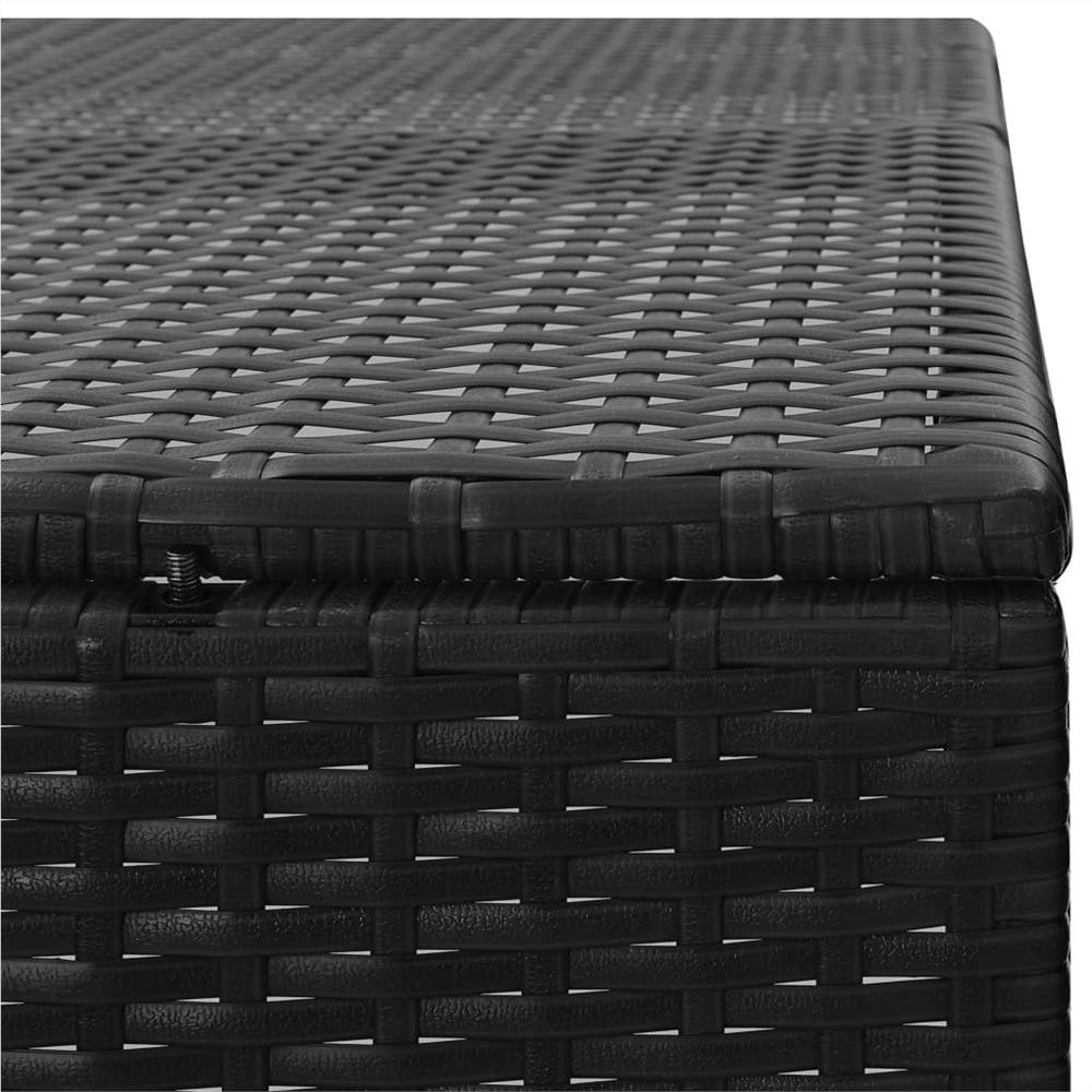 Quadruple Wheelie Bin Shed Black 305x78x120 cm Poly Rattan