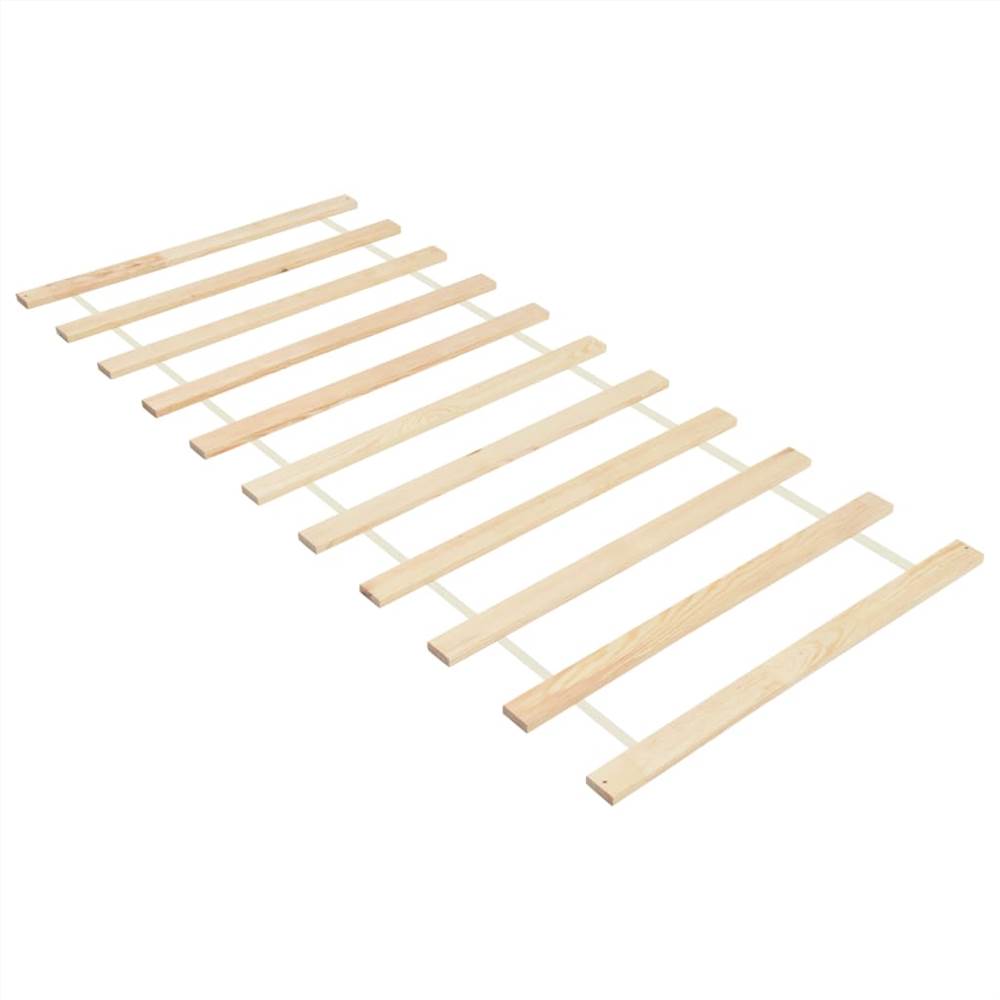 Roll up Bed Bases 2 pcs with 11 Slats 80x200 cm Solid Pinewood