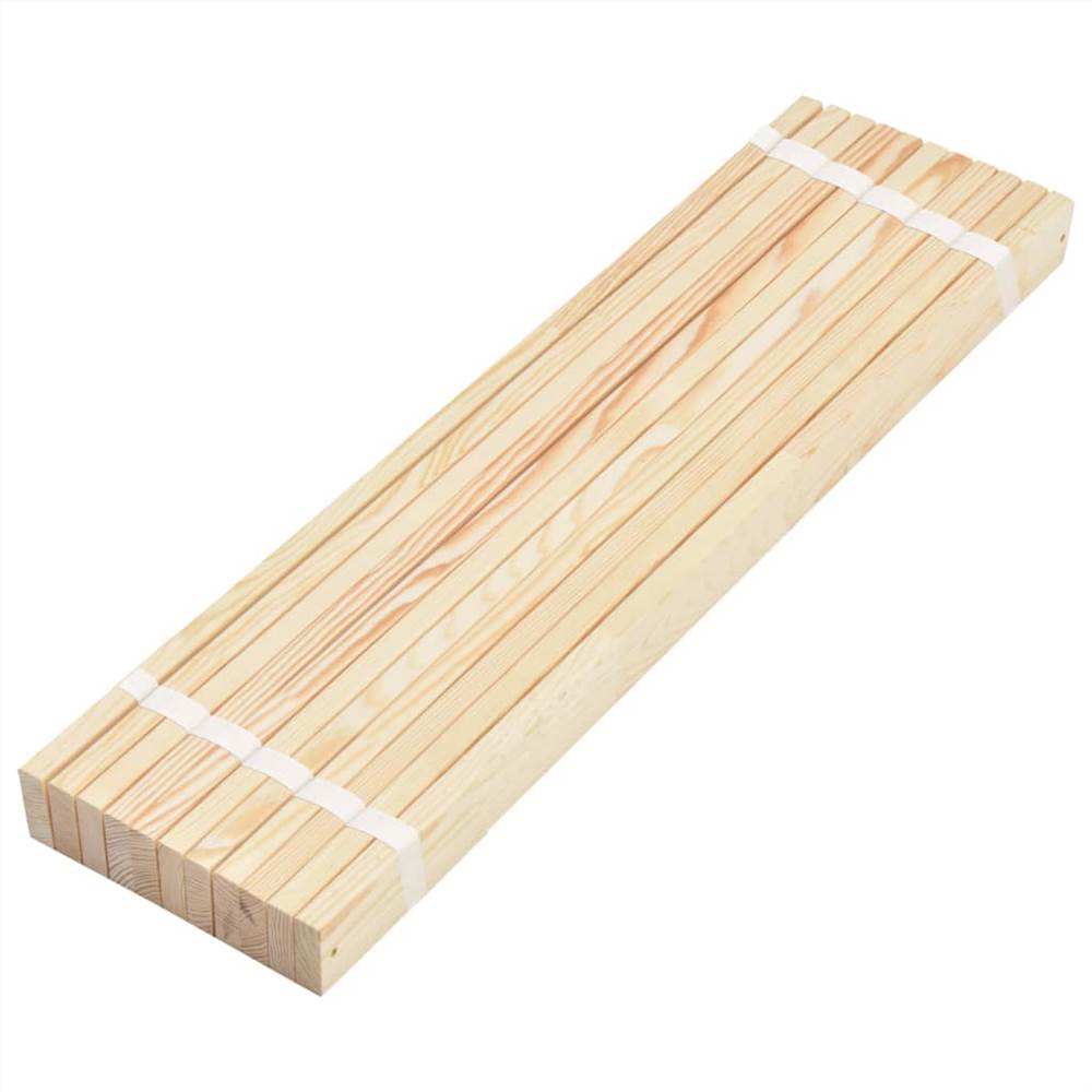 Roll up Bed Bases 2 pcs with 11 Slats 80x200 cm Solid Pinewood