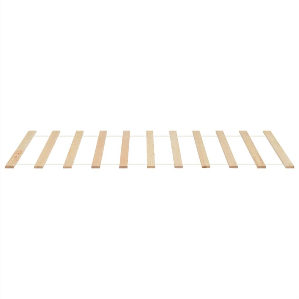 Roll up Bed Bases 2 pcs with 11 Slats 80x200 cm Solid Pinewood