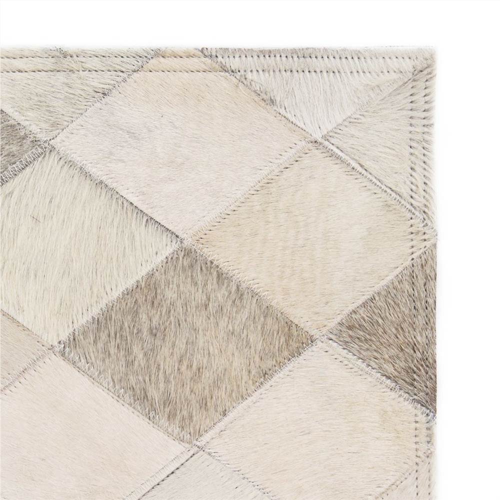 Rug Genuine Leather Patchwork 160x230 cm Diamond Grey
