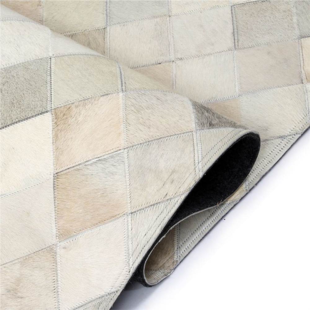 Rug Genuine Leather Patchwork 160x230 cm Diamond Grey