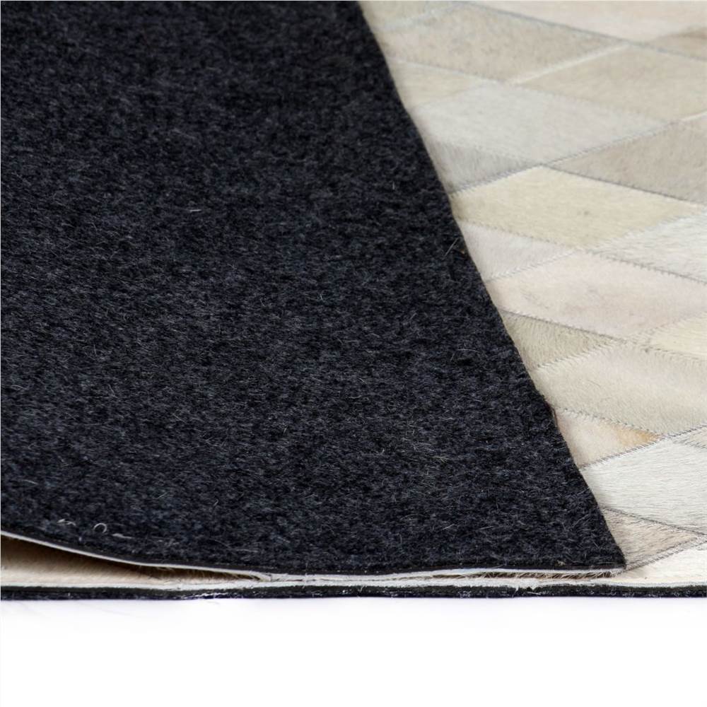 Rug Genuine Leather Patchwork 160x230 cm Diamond Grey