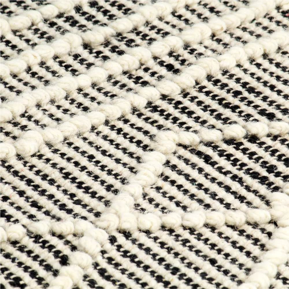 Rug Handwoven Wool 160x230 cm Black/White
