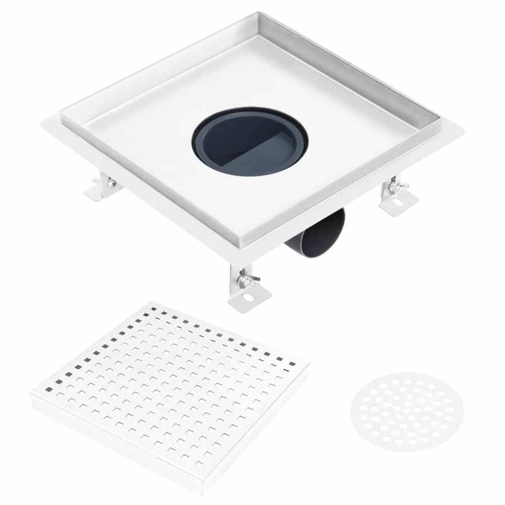Shower Drain 20x20 cm Stainless Steel
