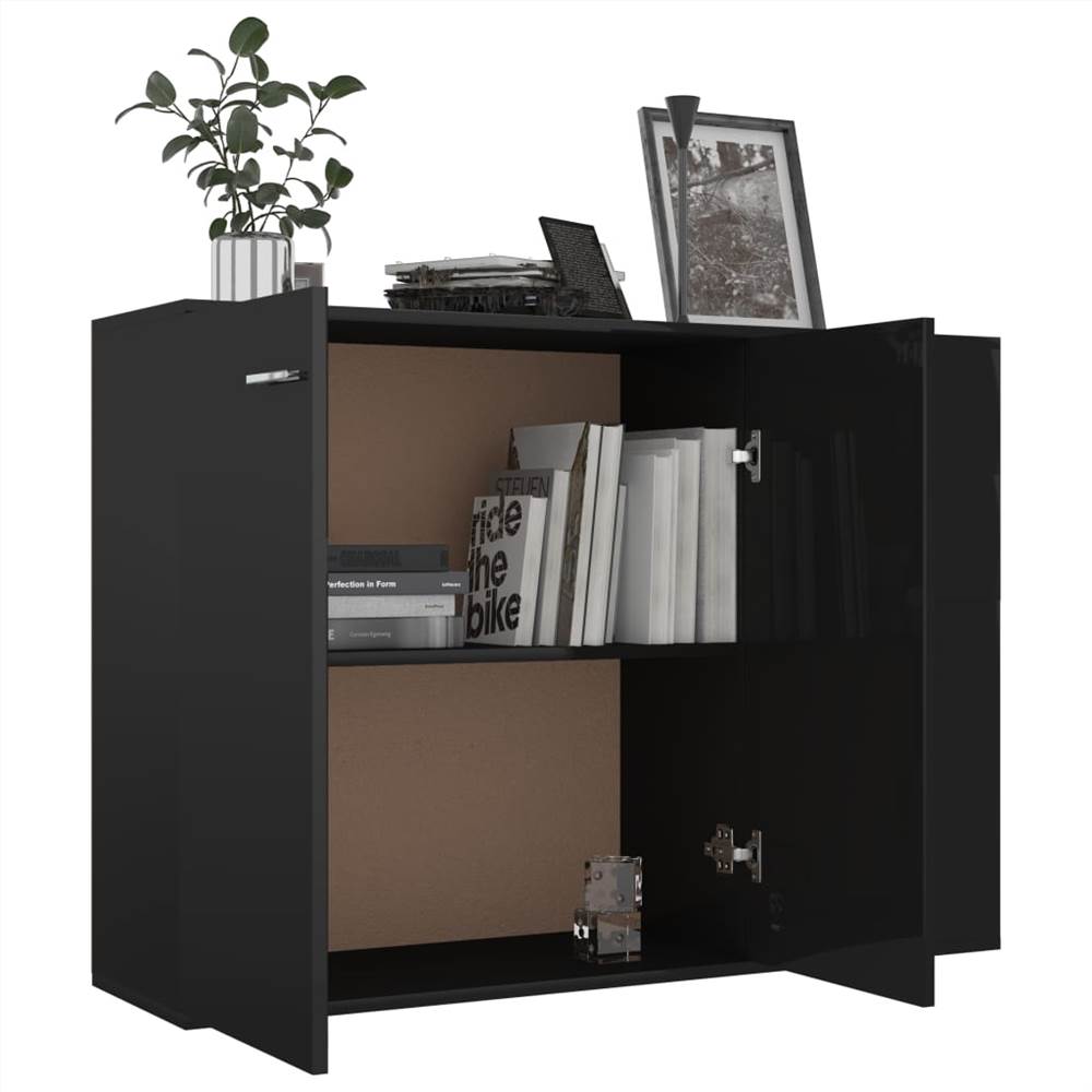 Sideboard High Gloss Black 105x30x75 cm Chipboard