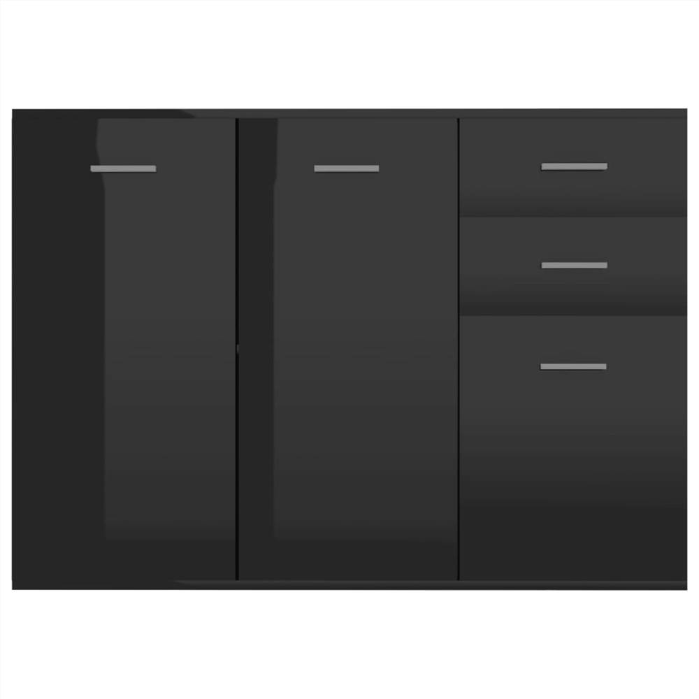 Sideboard High Gloss Black 105x30x75 cm Chipboard