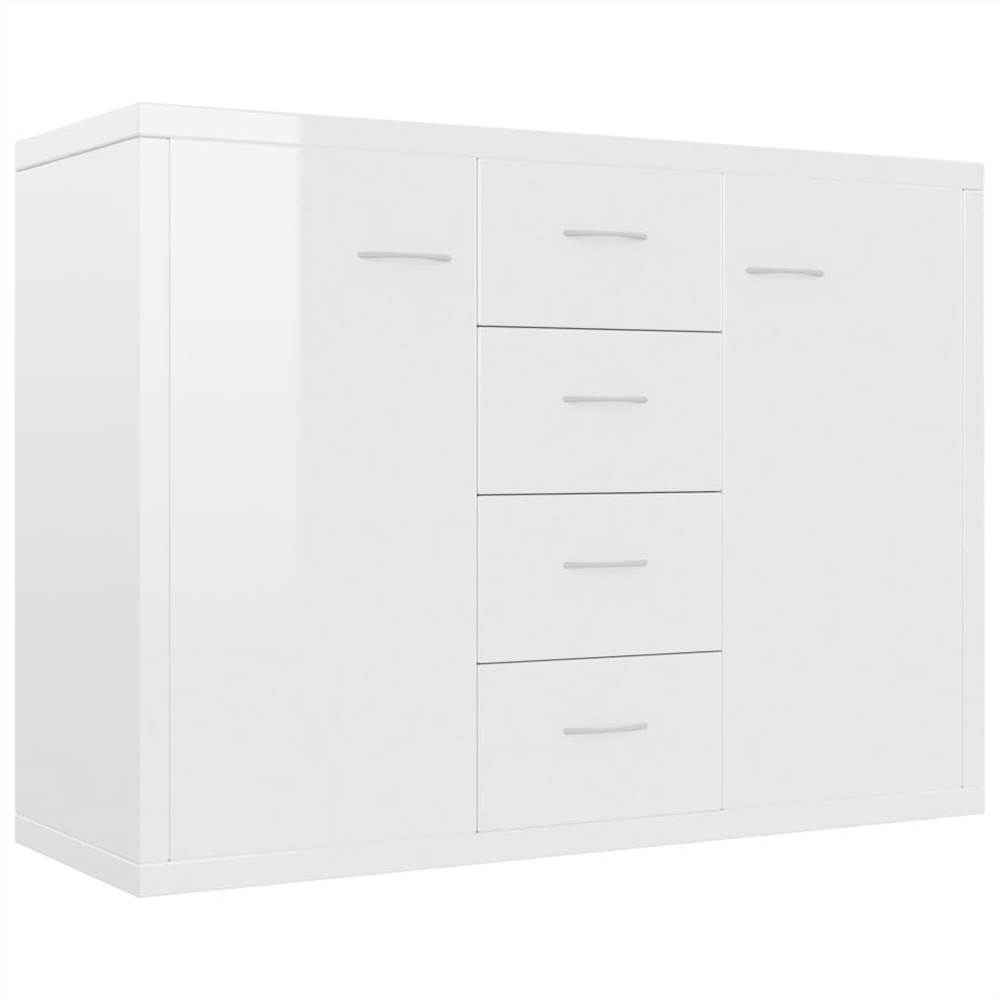 Sideboard High Gloss White 88x30x65 cm Chipboard