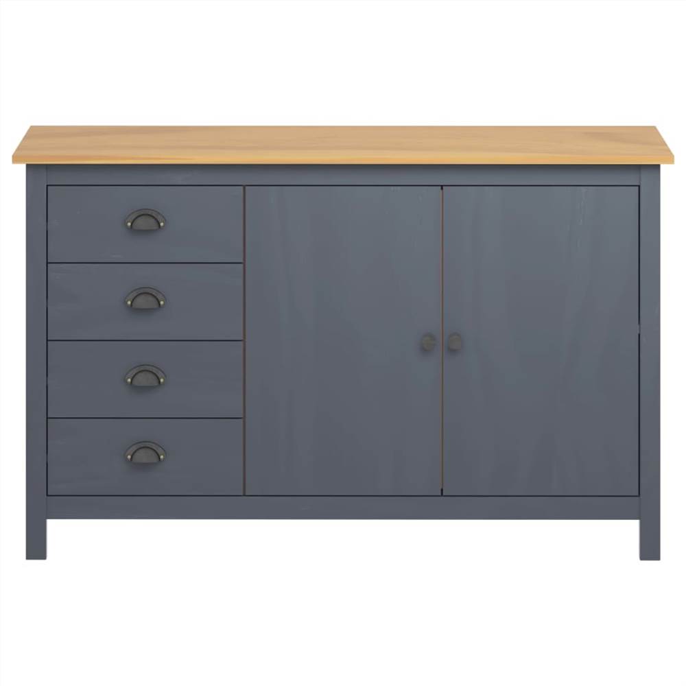 Sideboard Hill Range Grey 130x40x80 cm Solid Pine Wood