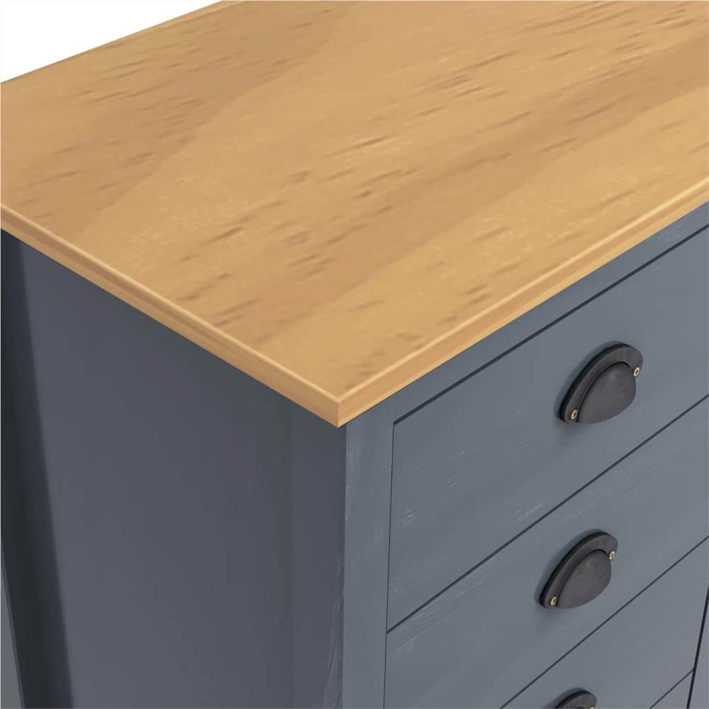 Sideboard Hill Range Grey 130x40x80 cm Solid Pine Wood