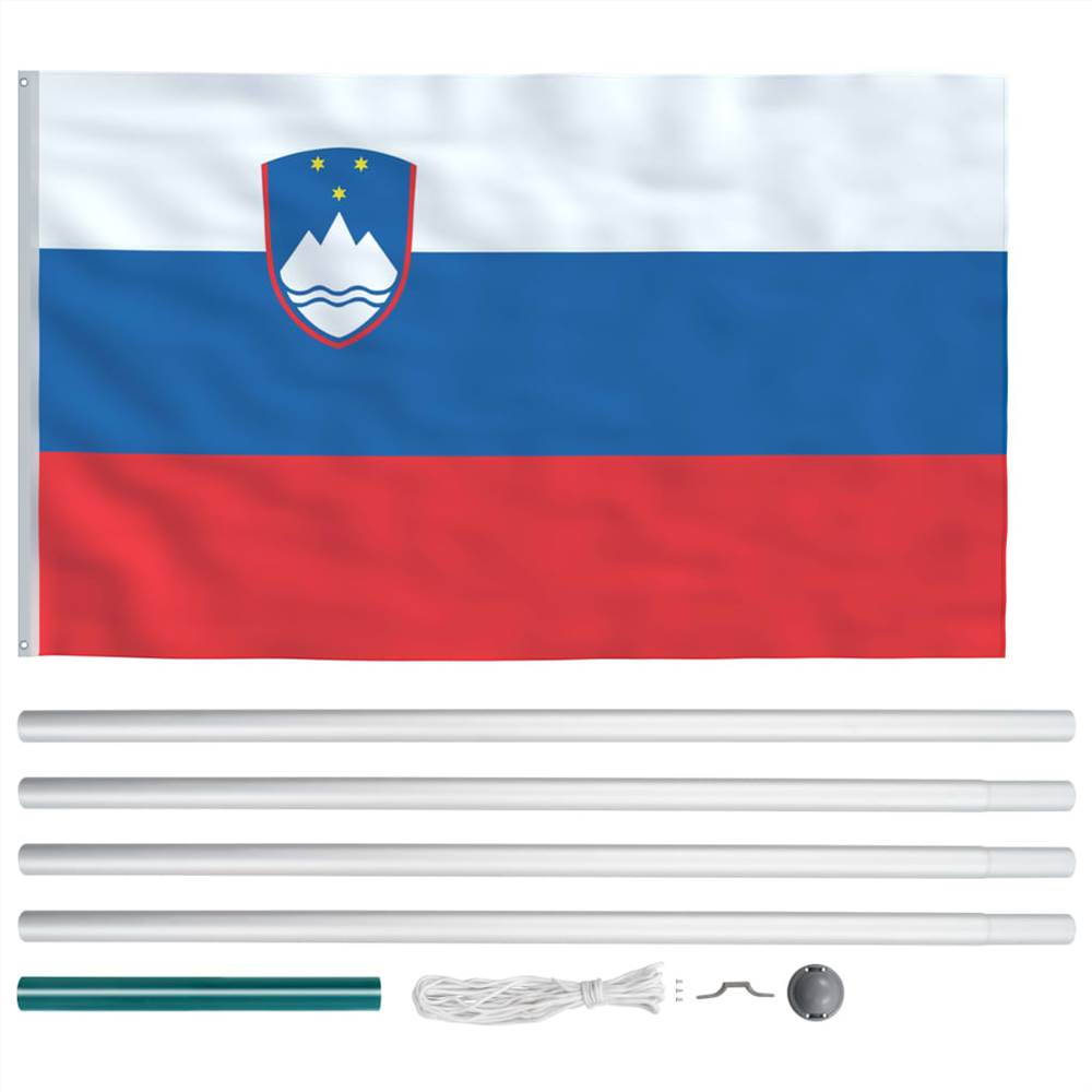 Slovenia Flag and Pole Aluminium 6,2 m