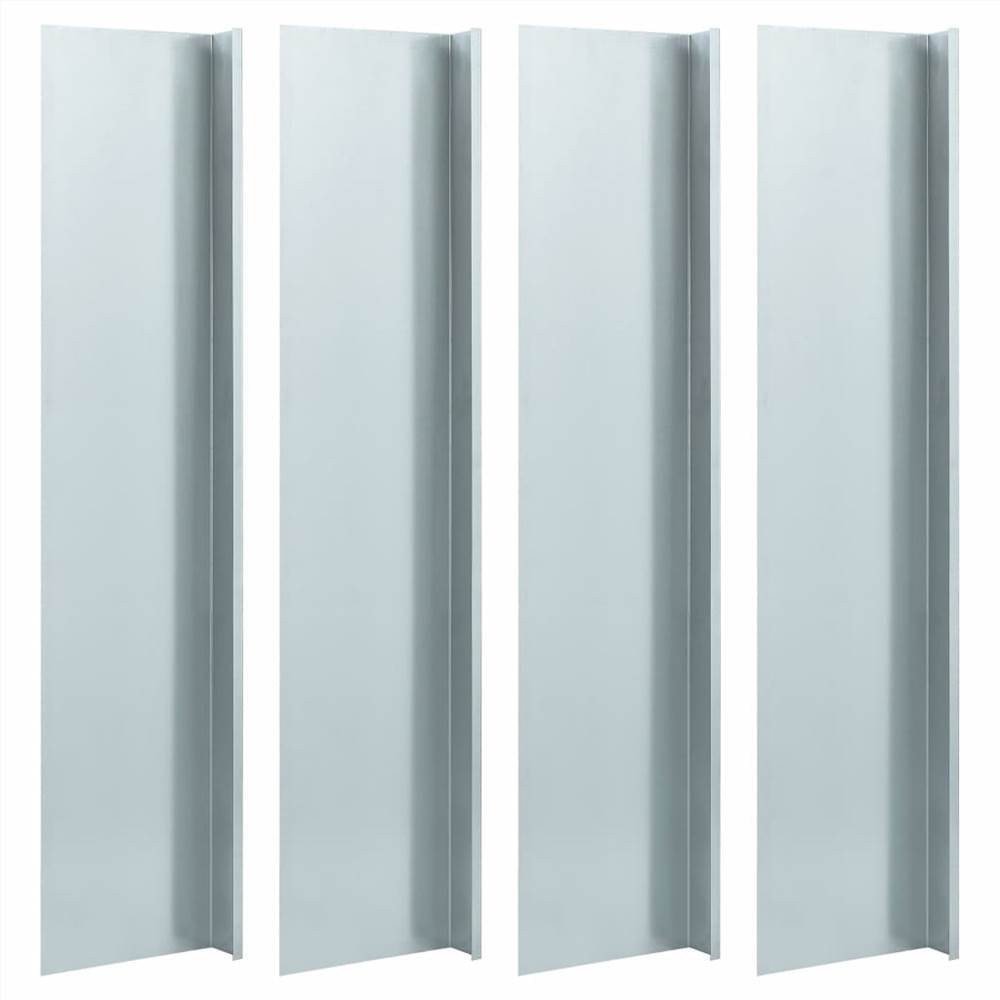 Snail Fence Plates 4 pcs Galvanised Steel 150x7x25 cm 0.7 mm