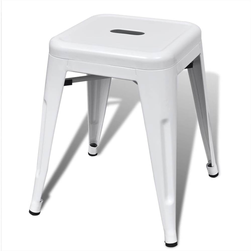 Stacking Stools 4 pcs White Steel