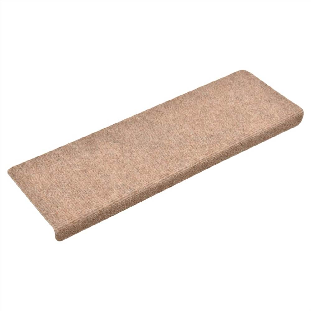 Stair Mats 15 pcs Needle Punch 65x25 cm Brown