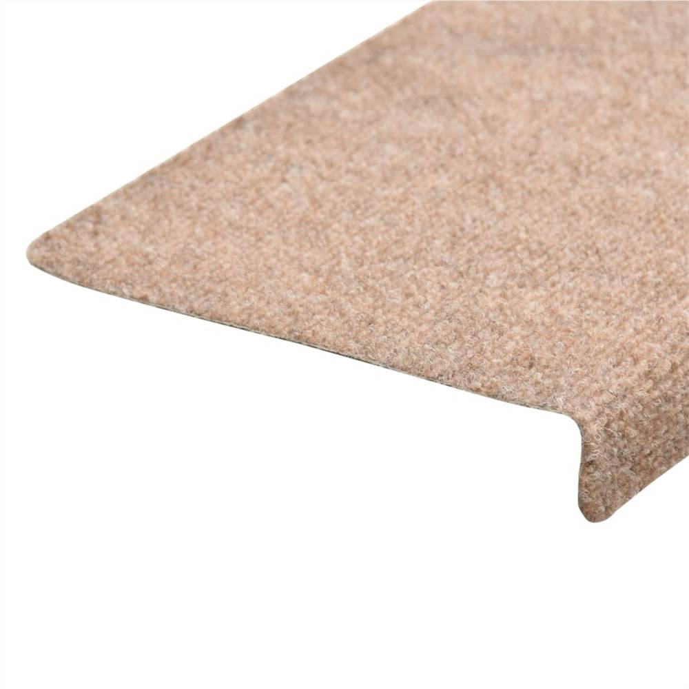 Stair Mats 15 pcs Needle Punch 65x25 cm Brown