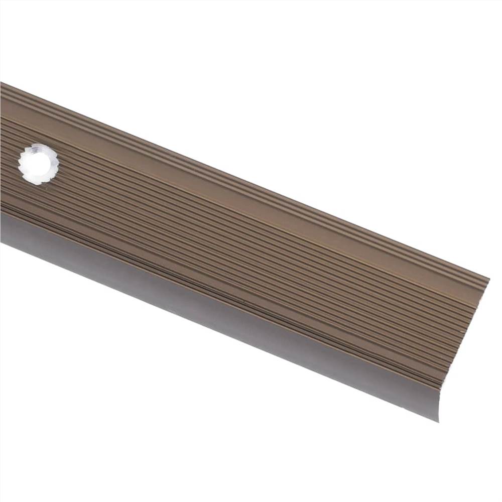 Stair Nosings in L-shape 5 pcs Aluminium 134 cm Brown