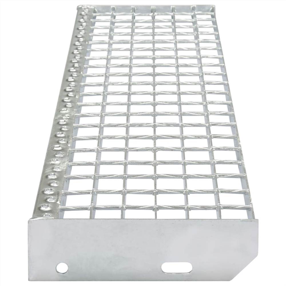 Stair Treads 4 pcs Forge-welded Galvanised Steel 600x240 mm